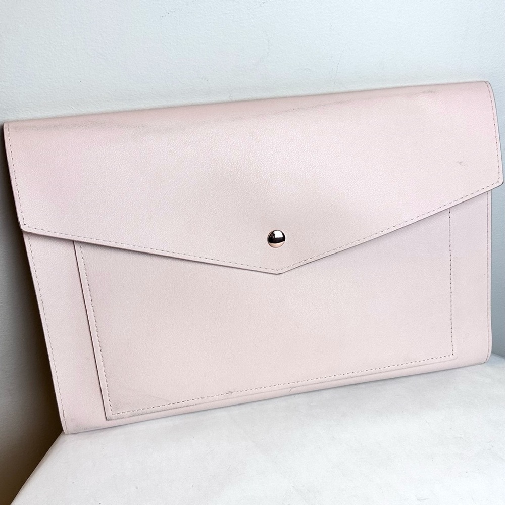 Glass Ladder Co Megan Portfolio Clutch Blush Pink Vegan Leather Laptop CAUSEBOX